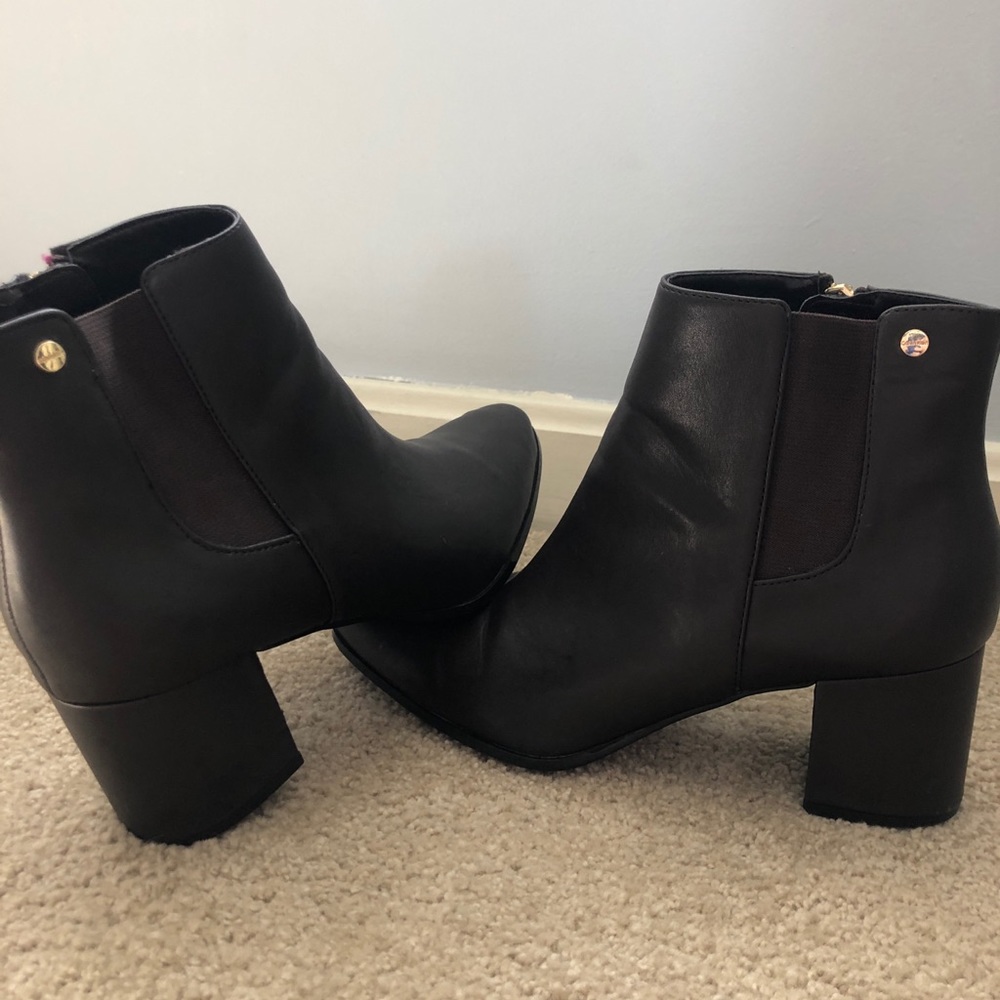 Calvin Klein Dark Brown Leather Booties